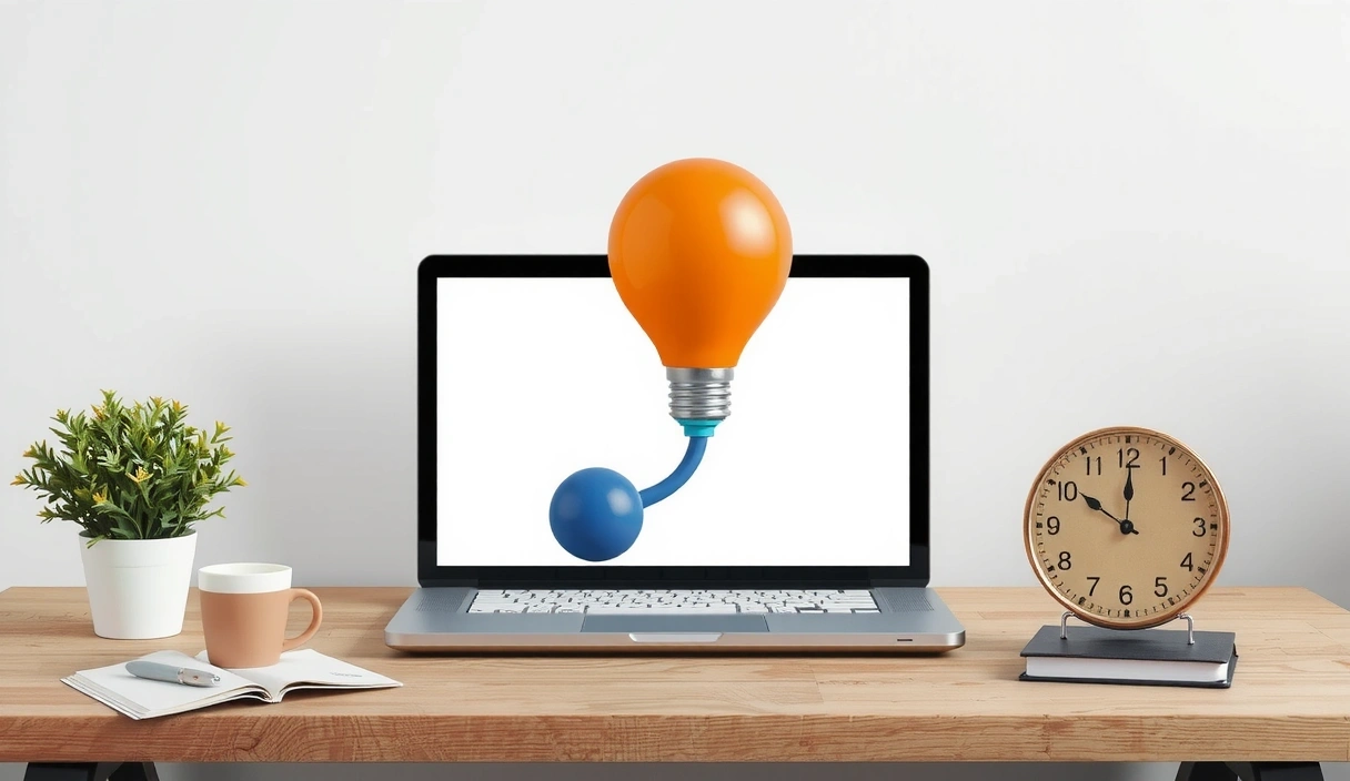 Ilustrace digitální marketingové strategie s prvky grafů a ikon