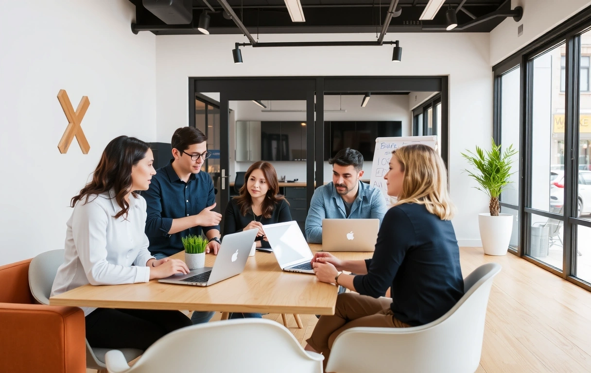 Moderní kancelářské prostředí, tým marketgate spolupracuje na digitálním marketingu