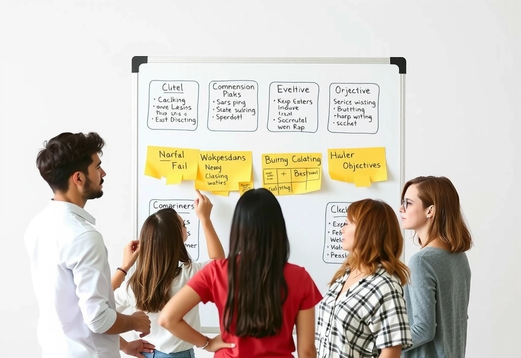 Lidé brainstormují nad obchodními cíli