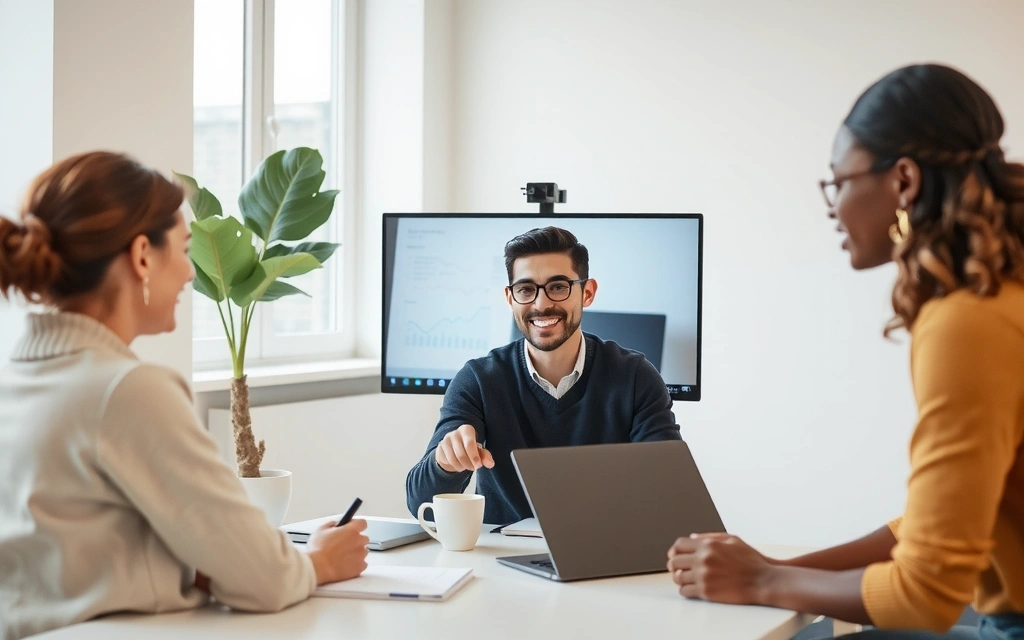 Tým komunikuje s klientem přes videohovor