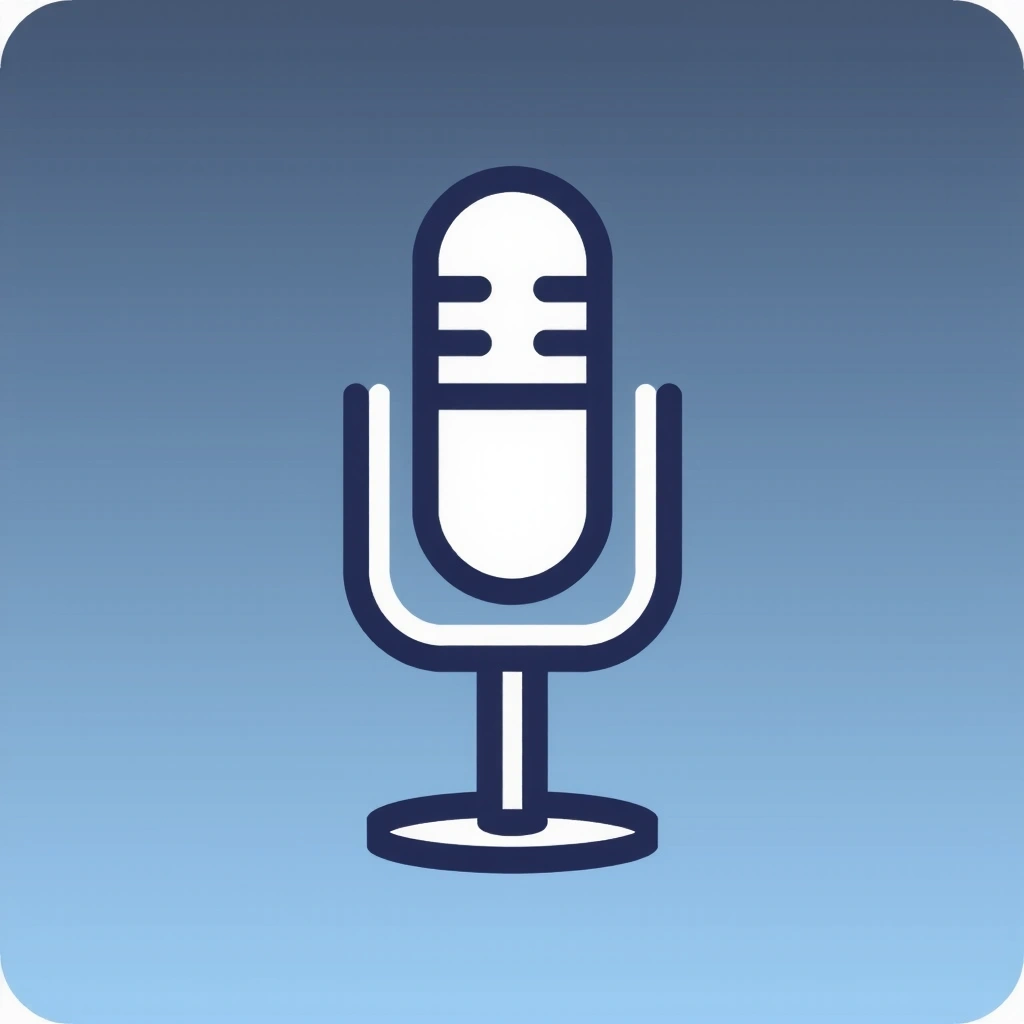 Illustration of a person speaking into a microphone, representing podcasts