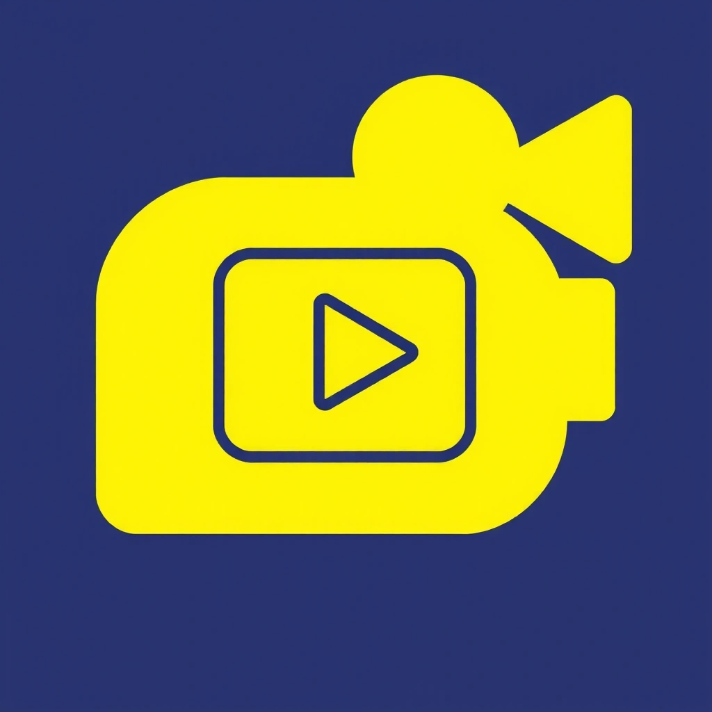 Illustration of a video camera and play button