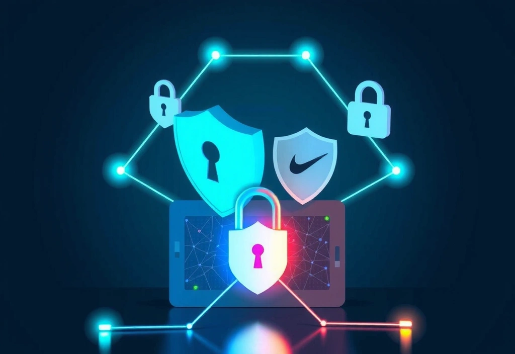 Ilustrace kybernetické bezpečnosti s datovými zámky