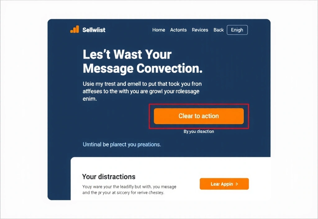Ilustrace optimalizované landing page s jasnou výzvou k akci a minimálním rušením