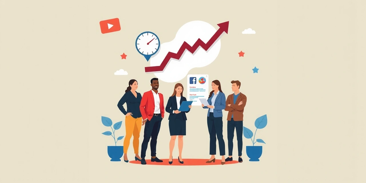 Abstract illustration of business success through integrated marketing strategies.