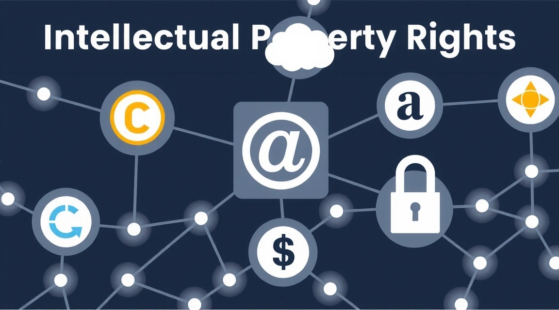 Koncepční obrázek digitálních práv a duševního vlastnictví