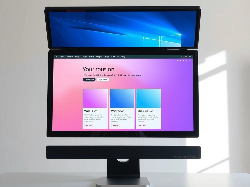 Moderní uživatelské rozhraní webové stránky na obrazovce s responzivním designem