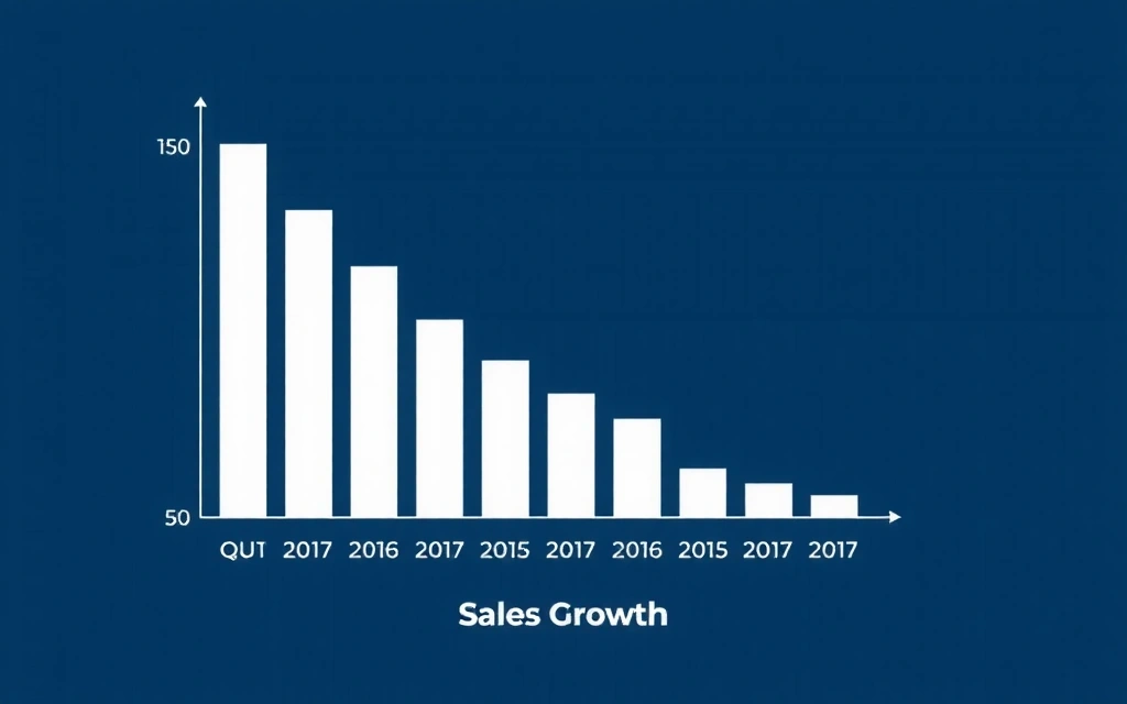 Graph showing significant sales growth for a retail company.